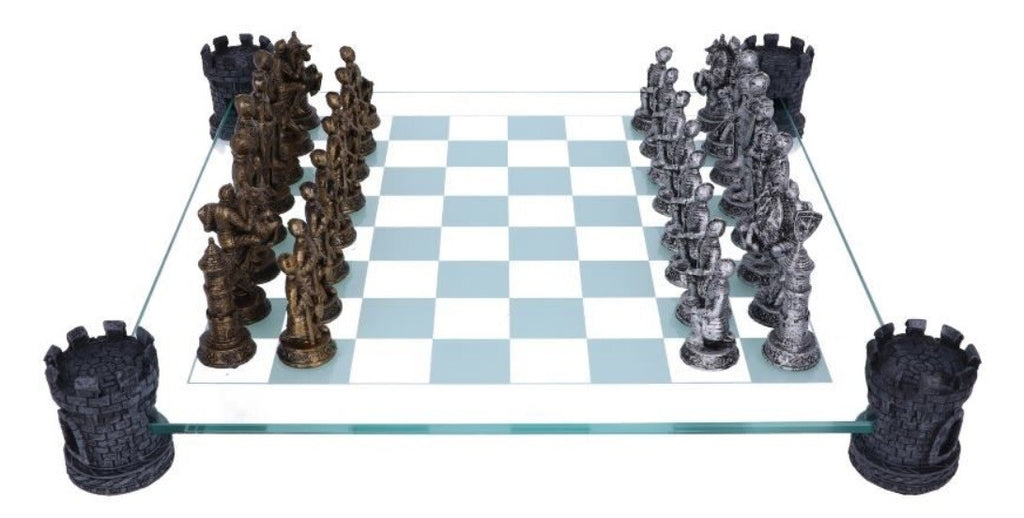 Chess Set Medieval Knight Dragon or Vampire Werewolf Nemesis Now