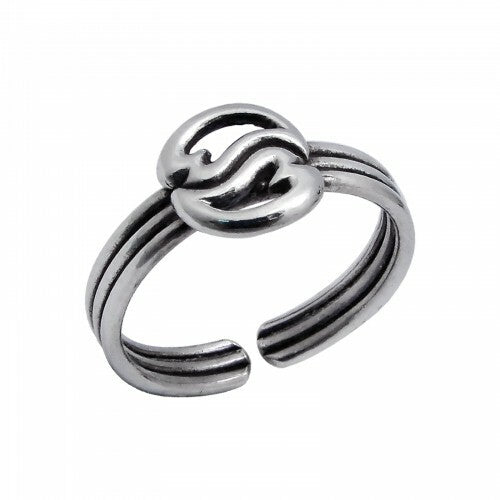 925 Sterling Silver Adjustable Midi Ring Finger Stackable Toe Ring Jewellery #2 - Curved Hearts
