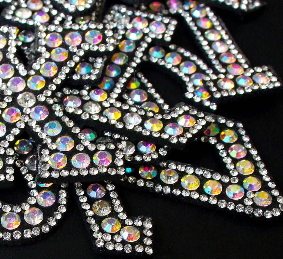 4.5cm AB Rhinestone Letter Patch Patches Glue or Sew on Alphabet Crystal