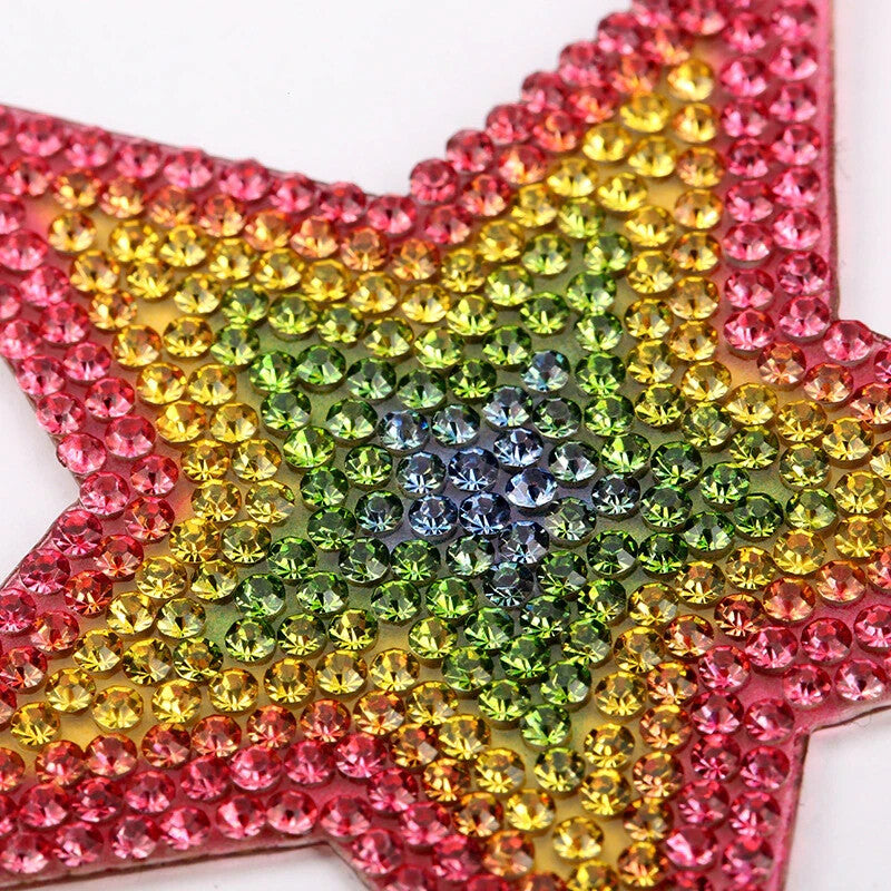 Rhinestone Flower Sun Star Rainbow Patch Patches Iron on Alphabet Embroidery