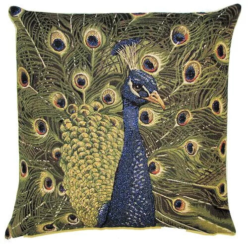 Peacock Tail Regency Tapestry Cushion Cover 45x45cm 18"x18"