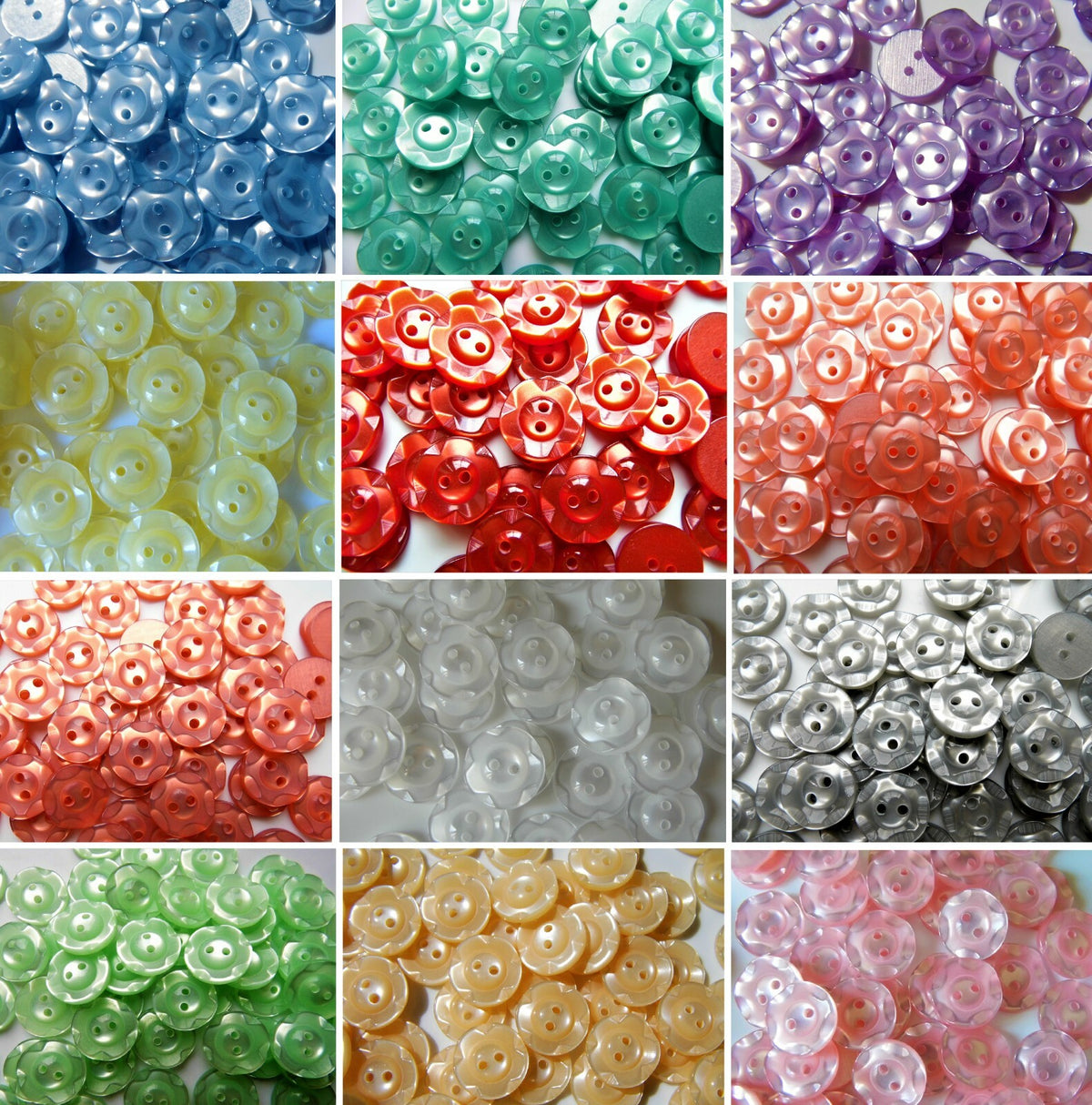 Fruit Gum Baby Buttons Dished Edge 11mm 14mm 16mm Dish Edged Button