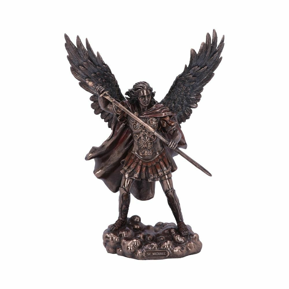 Bronzed Archangel Ornament Metatron Saint Michael Figurines Boxed Gift - St Michael the Defender 29cm