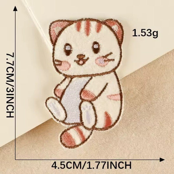 Cat Patch Cute Kawaii Kitty Embroidered Patches Iron on / Stick on / Sew on Cats - 6