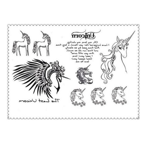 The Last Unicorn Tattoo Waterproof Body Art Stickers Removable
