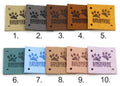 Faux Suede Leather Labels Hand Made Paw Print Clothing Tag Label Tags 25x25mm - Design 1