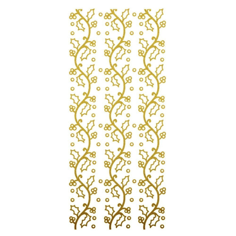 Pearl Glitter Holly Merry Christmas Peel Off Sticker Card Making Craft Stickers