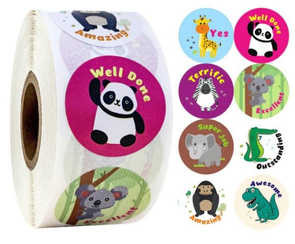 Kids Reward Stickers Labels Well Done Children's School Teachers & Nursery 25mm - Design 21