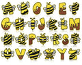 Bee Black & Yellow Embroidery Chenille Patch Letter Patches Iron on Alphabet