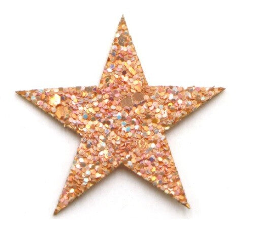 Glitter Star Patch Applique Customise Clothing Costume Patches 4.5cm Diameter - 5
