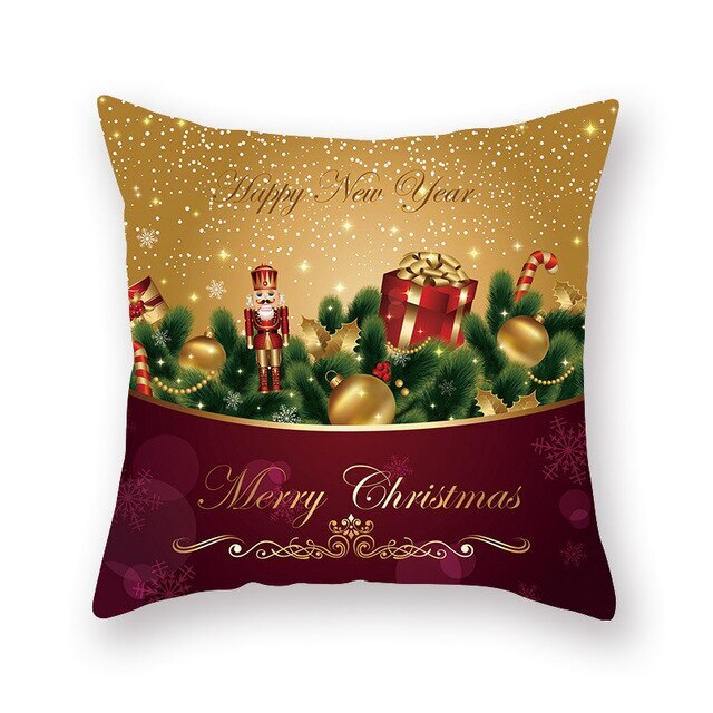 Christmas Festive Cotton Cushion Covers Red - Many Designs - 45x45cm - Ornaments