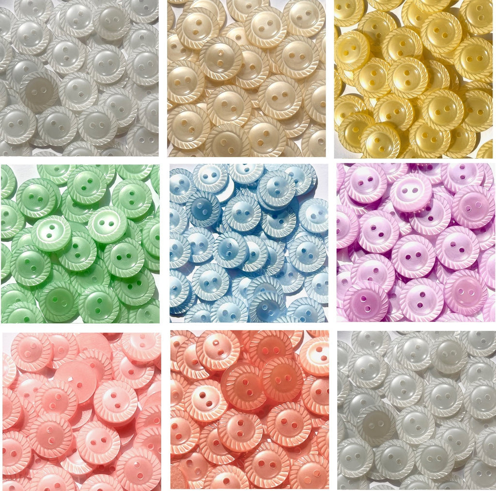Mill Edge Buttons Milled Edge Baby Button - 8 Colours - 11.5mm, 14mm, 16mm