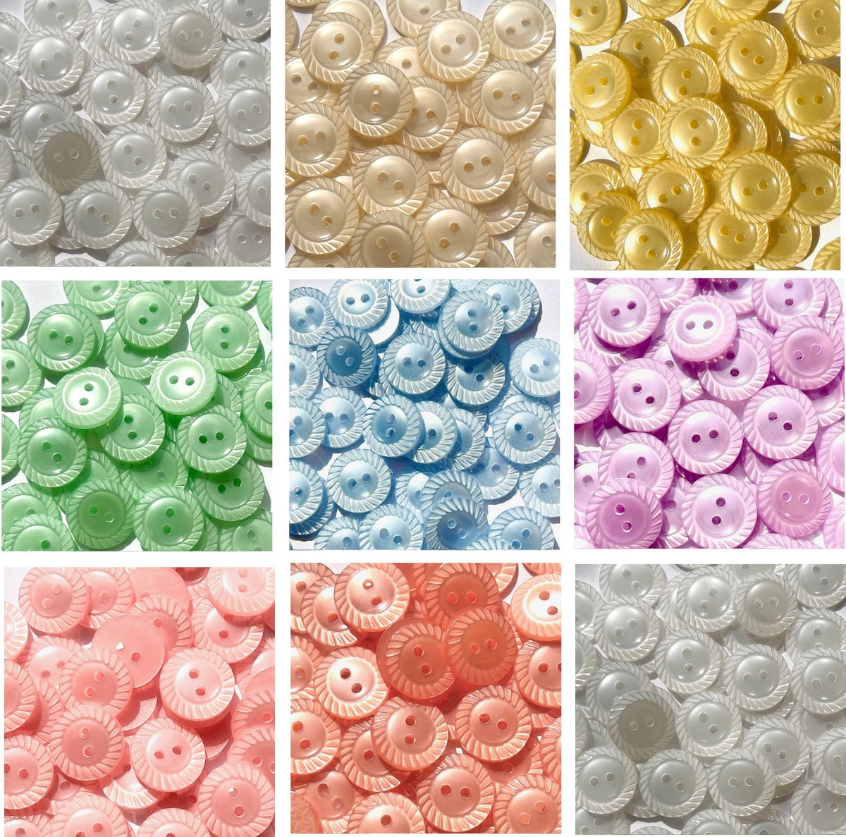 Mill Edge Buttons Milled Edge Baby Button - 8 Colours - 11.5mm, 14mm, 16mm
