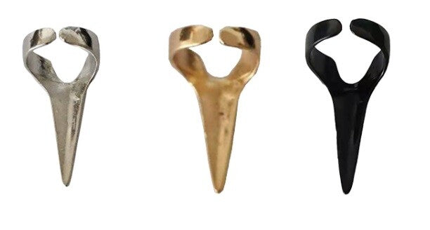 Nail Fingernail Ring Dragon Claw Talon Punk Statement High Fashion Rock Kawaii - Black