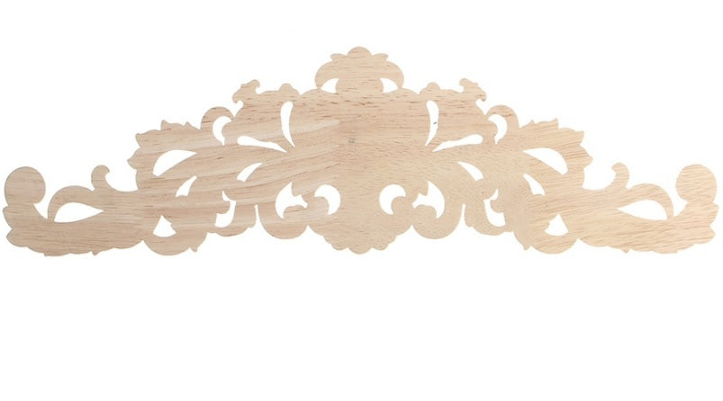 30 x 8.5cm Exquisite Classic Wood Carved Applique Furniture Natural Decal #3SM
