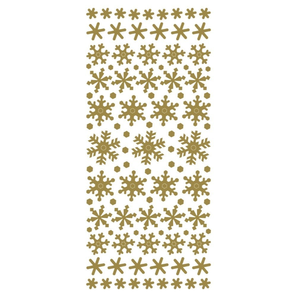 Snowflake Christmas Mirror Shine Peel Off Sticker Card Making Craft Stickers - Gold Mirror