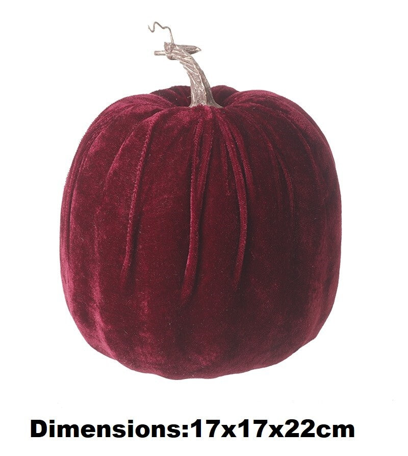 Velvet Pumpkin Halloween Pumpkins Ornament Prop Party Autumn Decoration Craft - 1 Velvet Pumpkin - 17x17x22cm