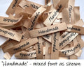 Fabric Labels 'Handmade' Hand Made Sew On Craft Clothing Label Tags 50x10mm #2 - Beige