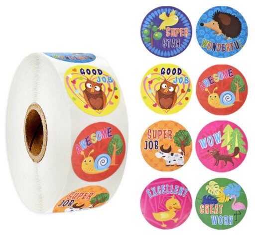 Kids Reward Stickers Labels Well Done Children's School Teachers & Nursery 25mm - Design 8