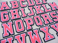 Large 3D Pink Varsity Chenille Patch Letter Patches Iron Sew on Alphabet 7cm