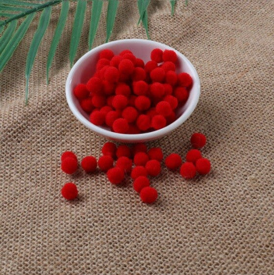 Craft Pom Poms Size 8mm Many Colour Options & Pack Sizes Pom Pom Art & Craft - Red
