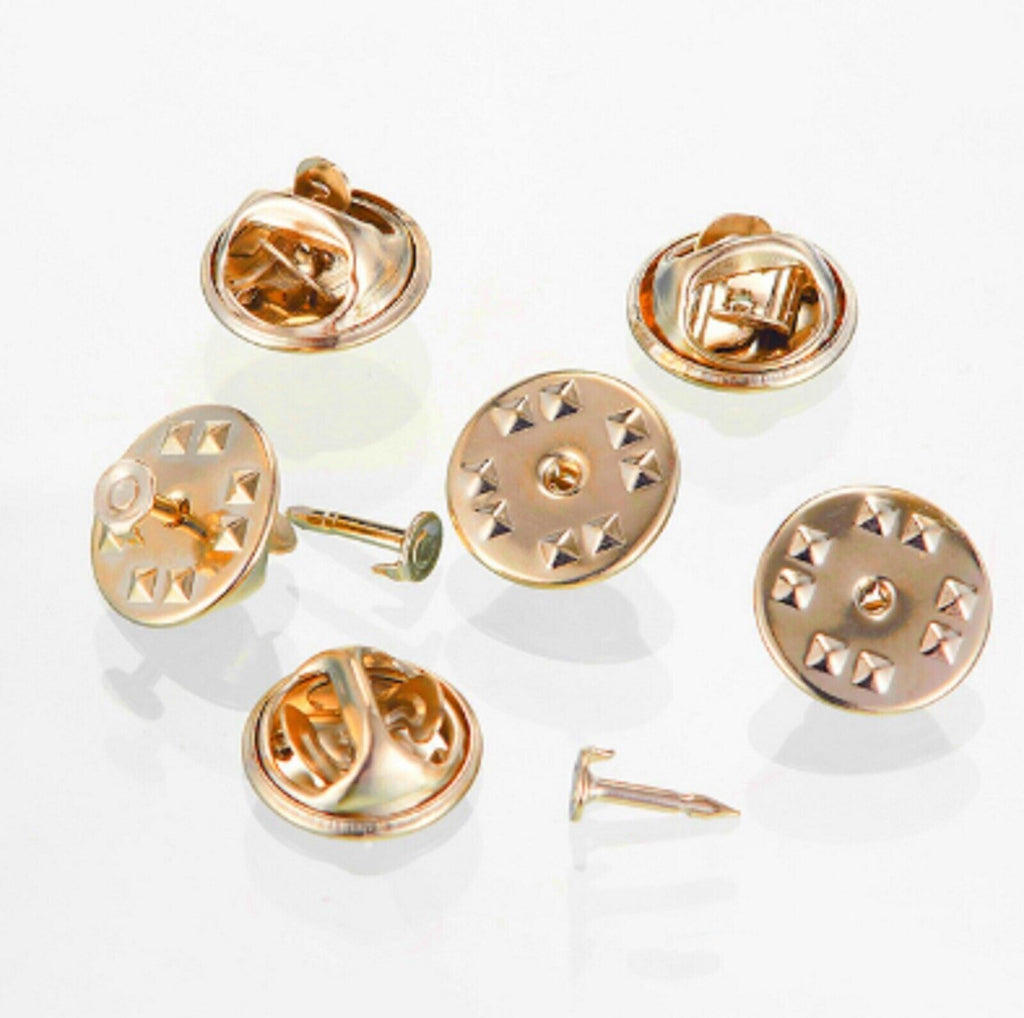 Butterfly Clutch Clips with Stud Pin Badge Backs Lapel Brooch Clasp