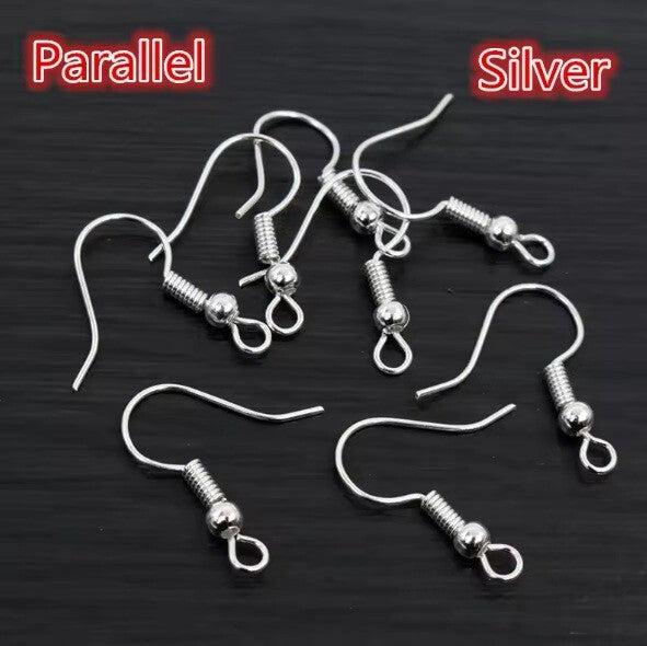 Earring Hooks Blanks Wire Hook Jewellery Makings Findings Fitting Base - Silver