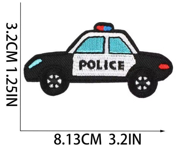 Vehicle Police Ambulance Bus Lorry Patches Iron on / Sew / Glue on Patch - Police