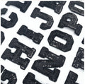 Sequins Letter Patch Patches Glue Sew on Alphabet Pink Black Silver Gold Sparkle - Black