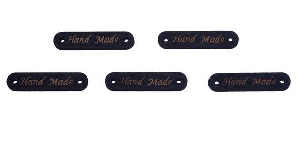 Handmade Wooden Tag Buttons Mixed Designs Craft Gift Tags Scrapbook 10/25/50/100 - Long Black