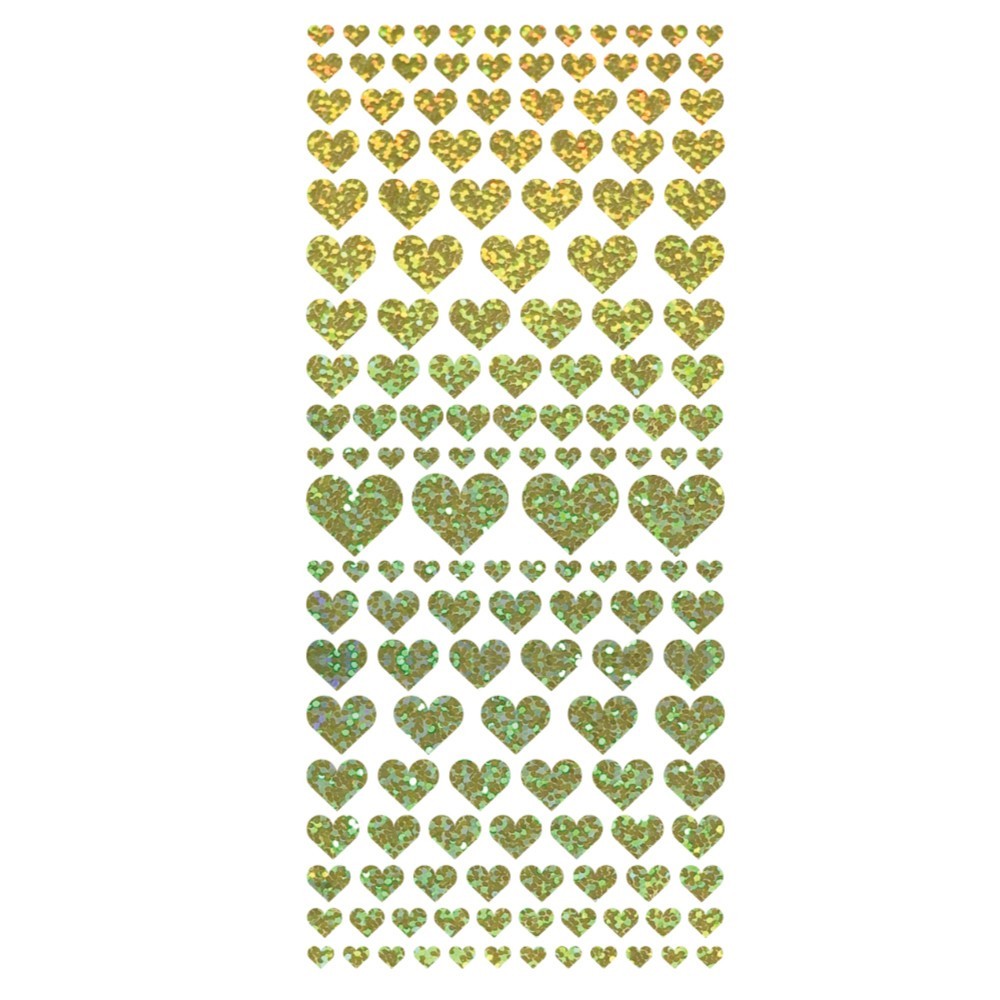 Self Adhesive Love Heart Diamond Sparkle Stickers Peel Off Hearts Stickers - Gold (483570)