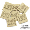 Faux Suede Square Labels Hand Made Heart Clothing Tag Label Tags 25x25mm - Design 1
