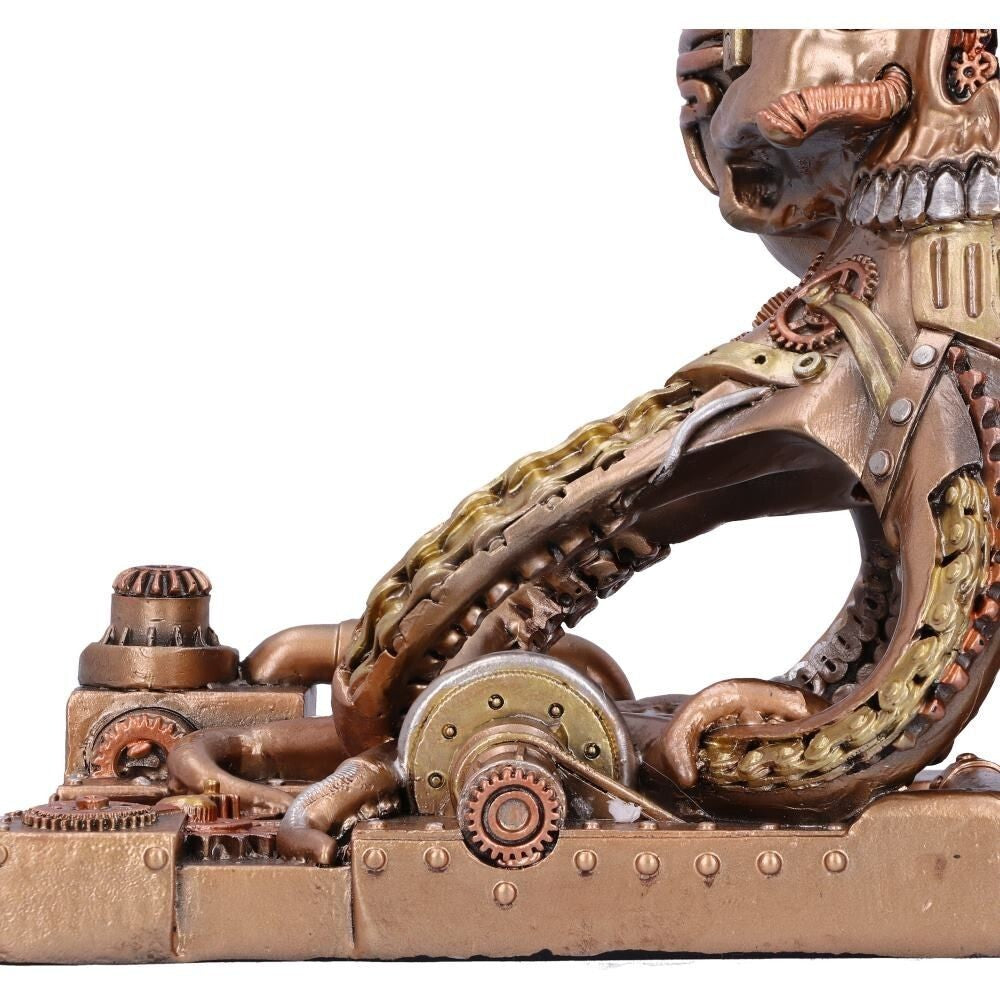 Bronze Steampunk Octonium Bookends Mechanical Octopus Shelf Ends 26.5cm