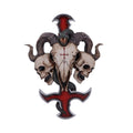 Devils Cross Wall Plaque Ram's Skull Petrine Cross - 30.5cm - Artist James Ryman