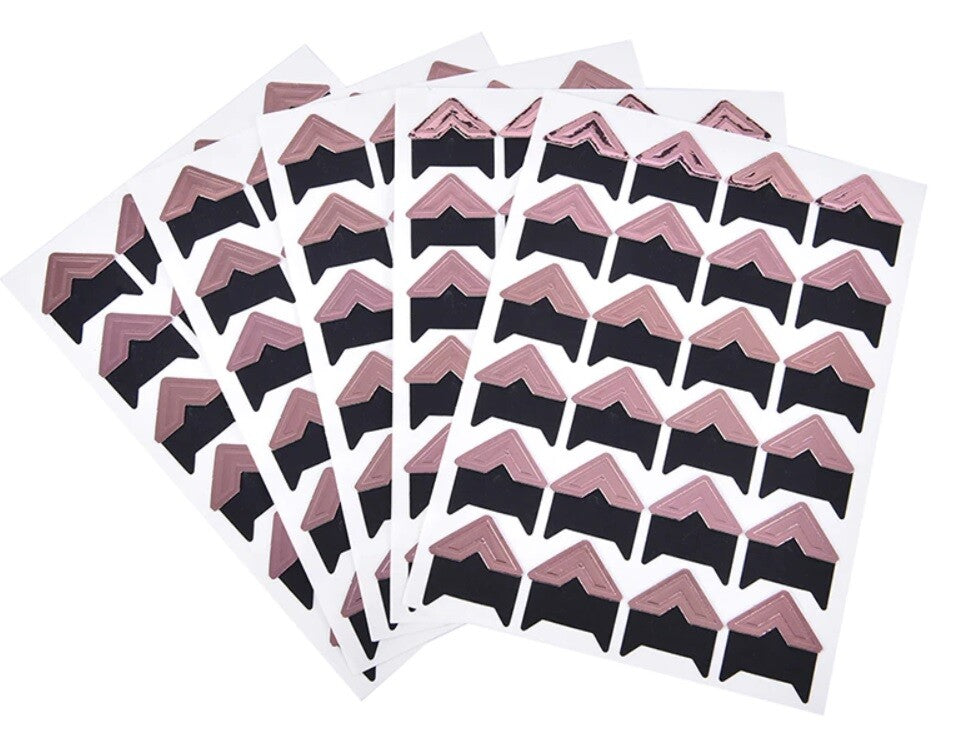 24 Piece Self Adhesive Photo Album Frame Corner Protector Stickers Scrap Book - Rose Gold