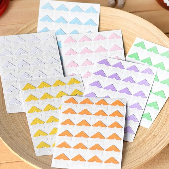 24 Piece Coloured Self Adhesive Photo Album Frame Corner Protector Stickers