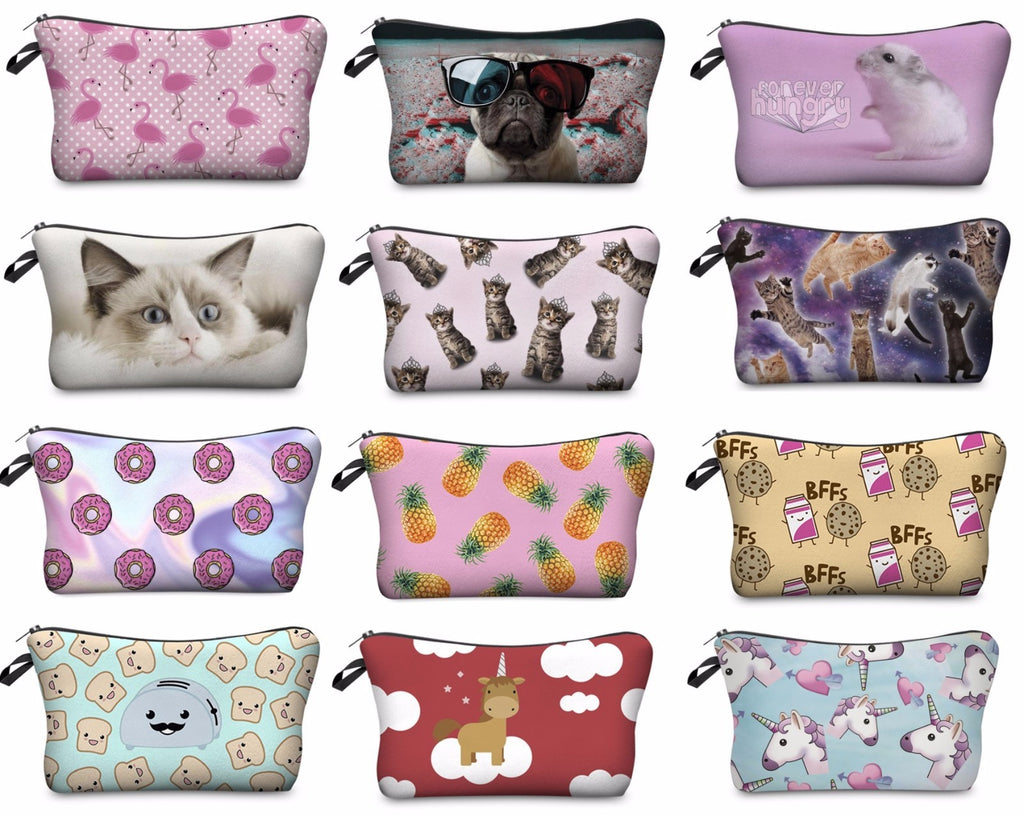 3D Cute Celeb Make Up Cosmetic Bag Pouch Purse Pencil Case Bag Travel Gift #2