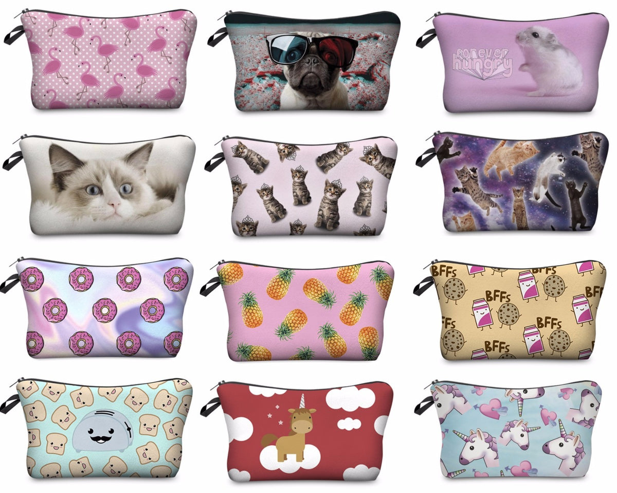 3D Cute Celeb Make Up Cosmetic Bag Pouch Purse Pencil Case Bag Travel Gift #2