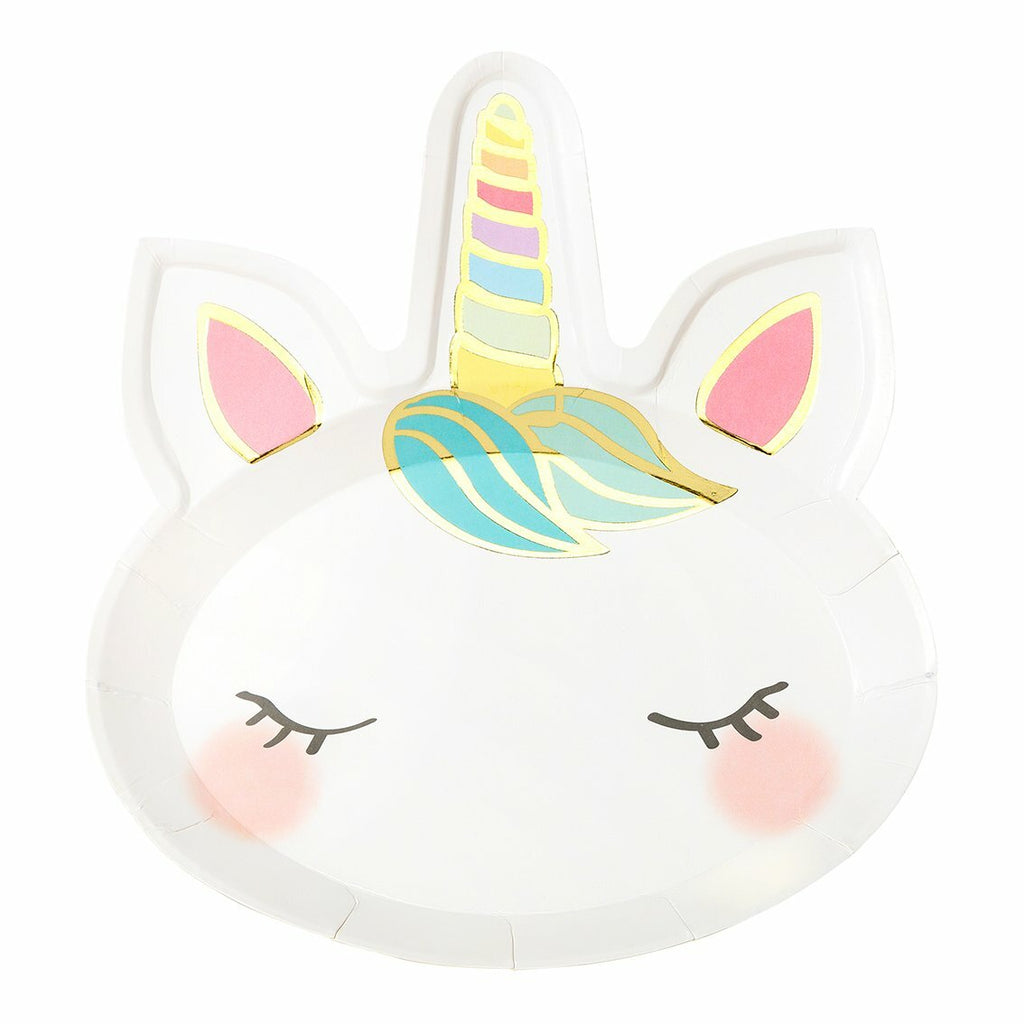We Heart Unicorn Face Plates Wonderball Children's Party Table Decorations Games