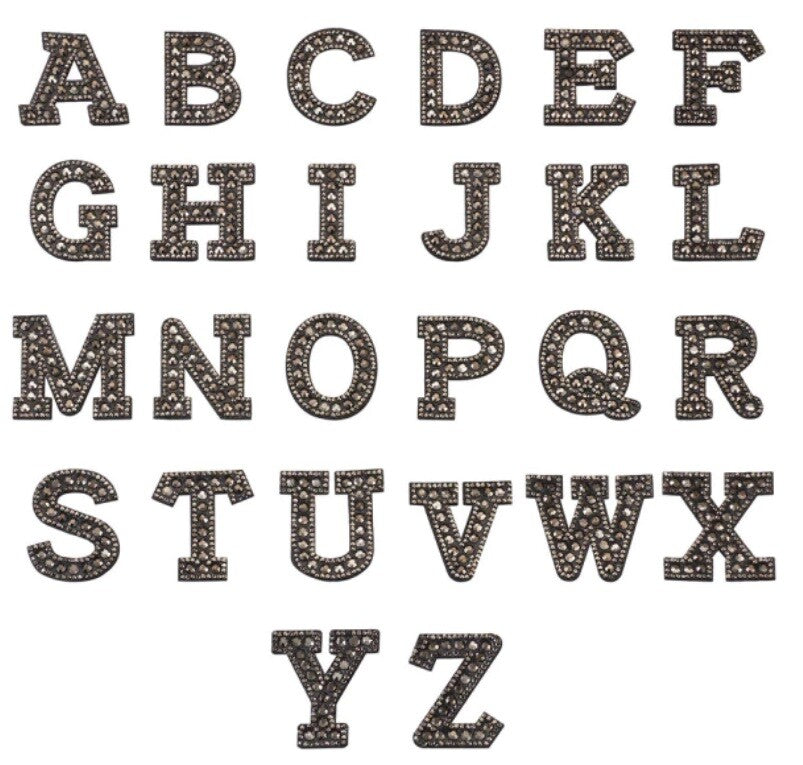 Rhinestone Letter Patch Patches Glue Sew Alphabet Embroidery Letters