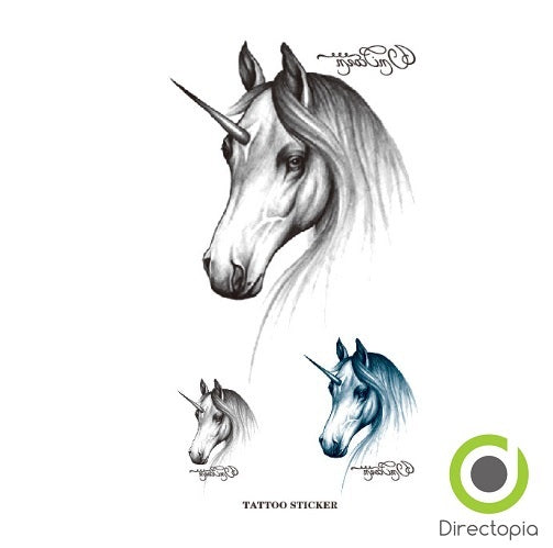 Unicorn Tattoo Kawaii Waterproof Body Art Stickers Removable BL