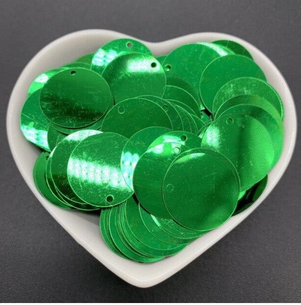 200 x Large Round 20mm Loose Sequin Flat Sewing Trim Costume Craft - 23 COLOURS - Green