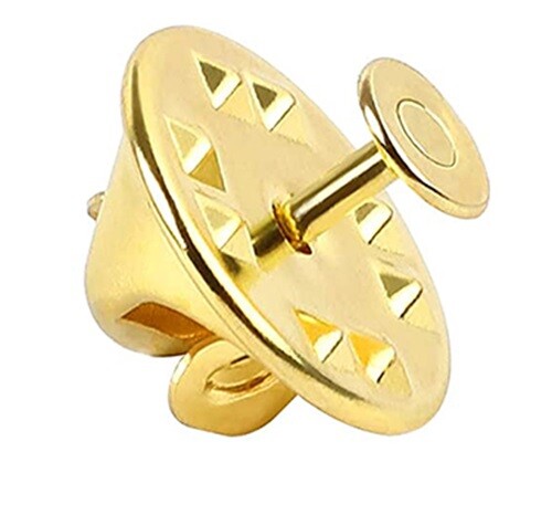Butterfly Clutch Clips with Stud Pin Badge Backs Lapel Brooch Clasp - Gold