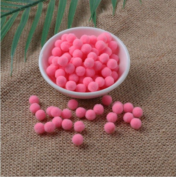 Craft Pom Poms Size 8mm Many Colour Options & Pack Sizes Pom Pom Art & Craft - Bright Pink