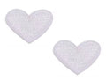 2 White Heart Patches Iron On Sew On Hearts Patch Embroidered Applique Badges