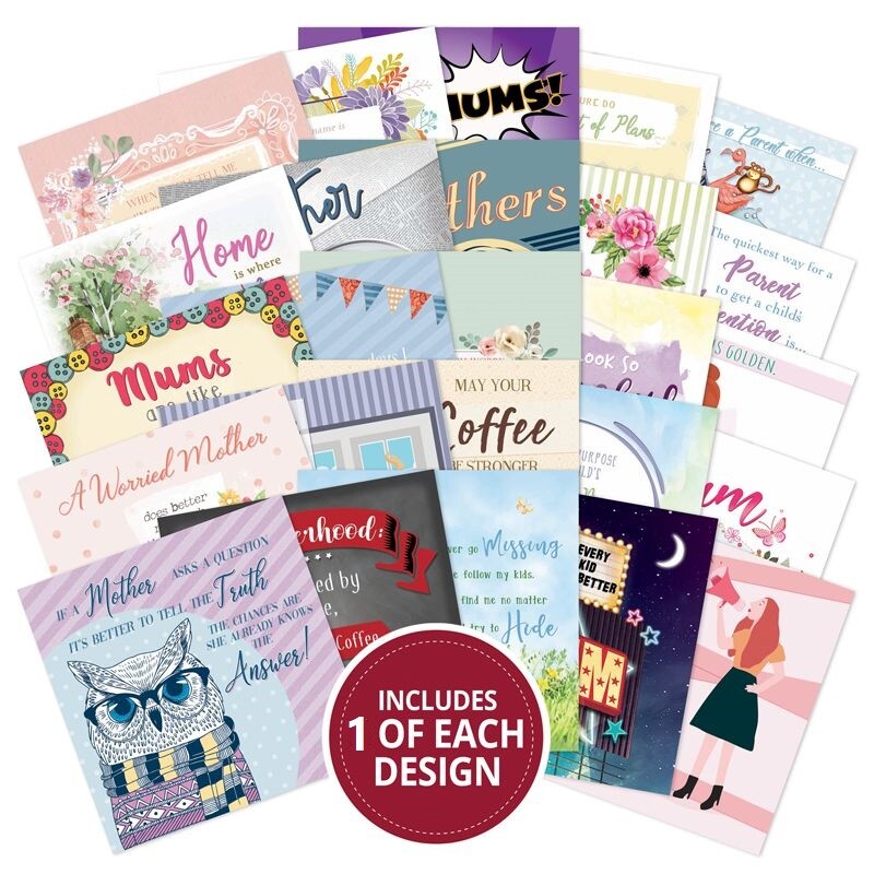 Hunkydory Little Books 20/24/25 Pack - Christmas Birthday Card Making Scrapbook - Mum Mantras