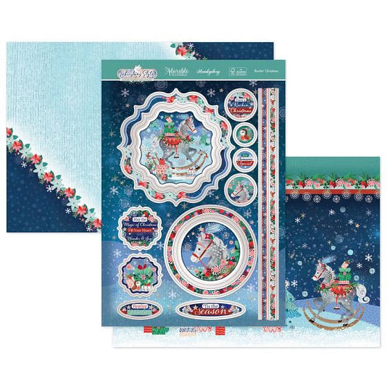 Hunkydory Christmas Card Making Kits Festive Xmas Luxury Topper Set Pack Toppers - Rockin' Christmas