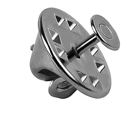 Butterfly Clutch Clips with Stud Pin Badge Backs Lapel Brooch Clasp - Gun Black