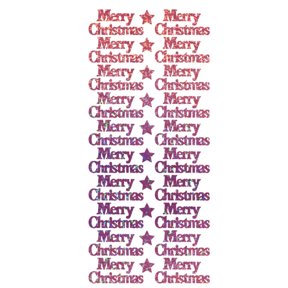 Merry Christmas Peel Off Sticker Sheet for Card Making Craft Scrapbooking Crafts - Pink
