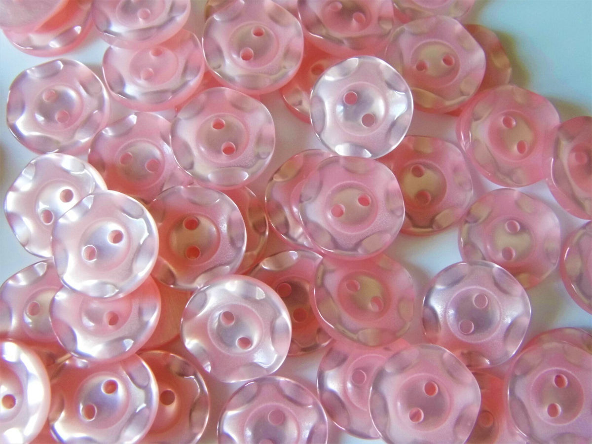 Fruit Gum Baby Buttons Dished Edge 11mm 14mm 16mm Dish Edged Button - Pink